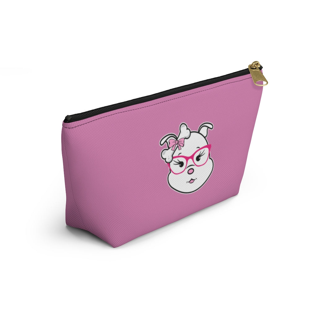 High IQ Diamond Wearing Pink Glasses On Pink Accessory Pouch w T-bottom
