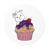 Purple Diamond Cupcake On Round Vinyl Stickers