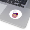 Purple Diamond Cupcake On Purple Round Vinyl Stickers