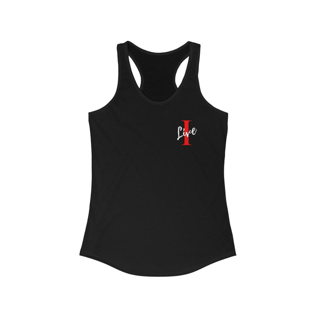 Oversized "I" LIVE On Black Women's Ideal Racerback Tank