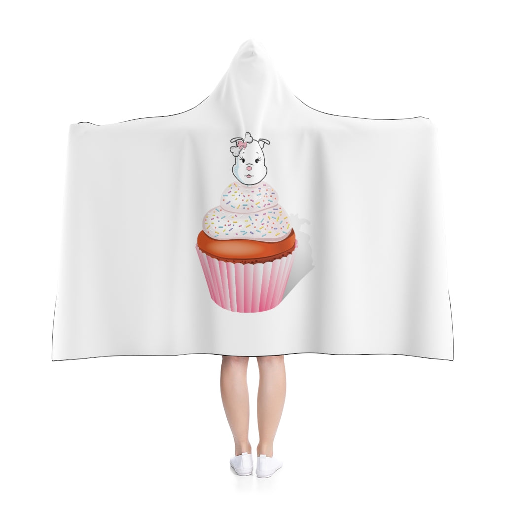 Vanilla With Sprinkles Diamond Cupcake On Hooded Blanket