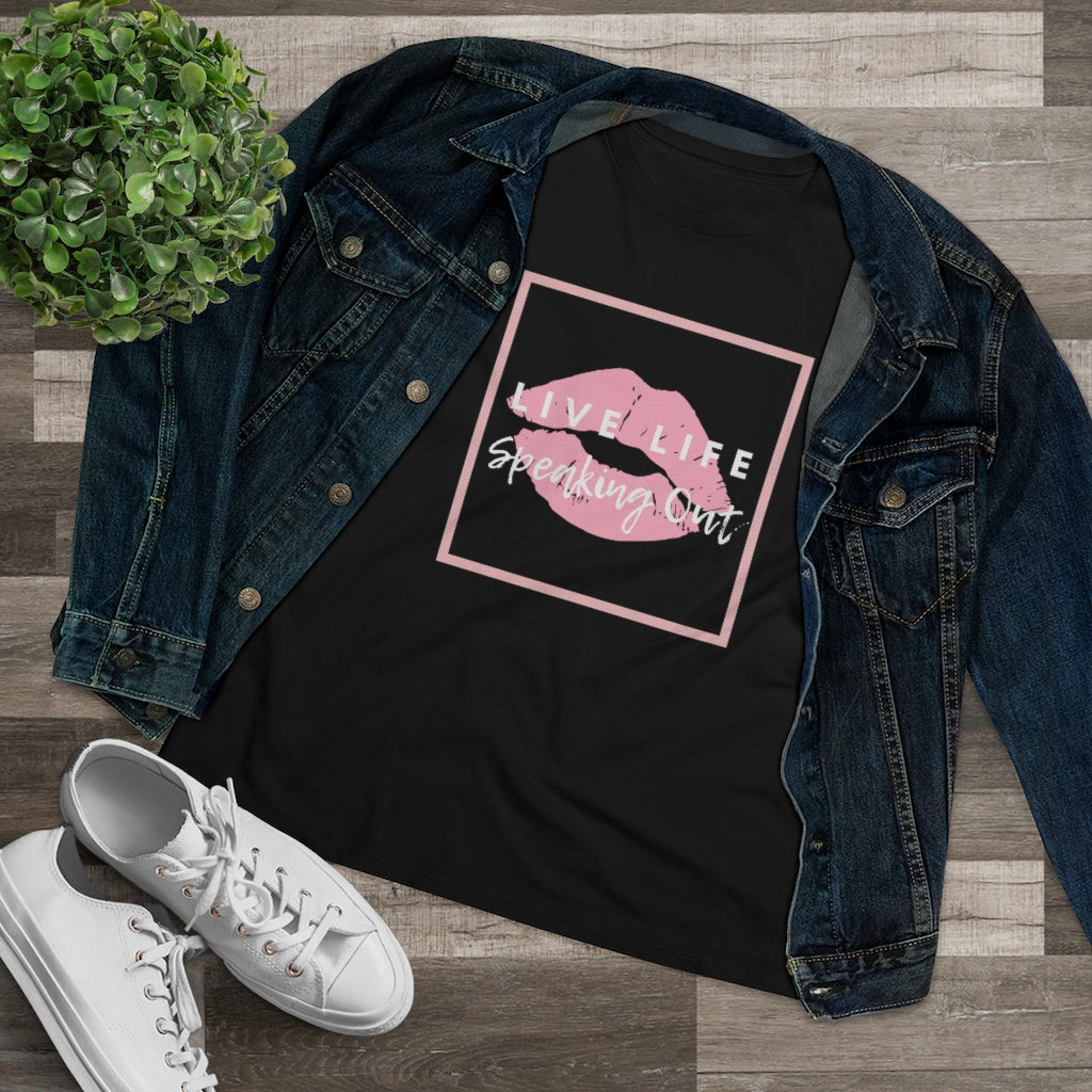 Live Life Speaking Out With Pink Lips On Women's Premium Tee