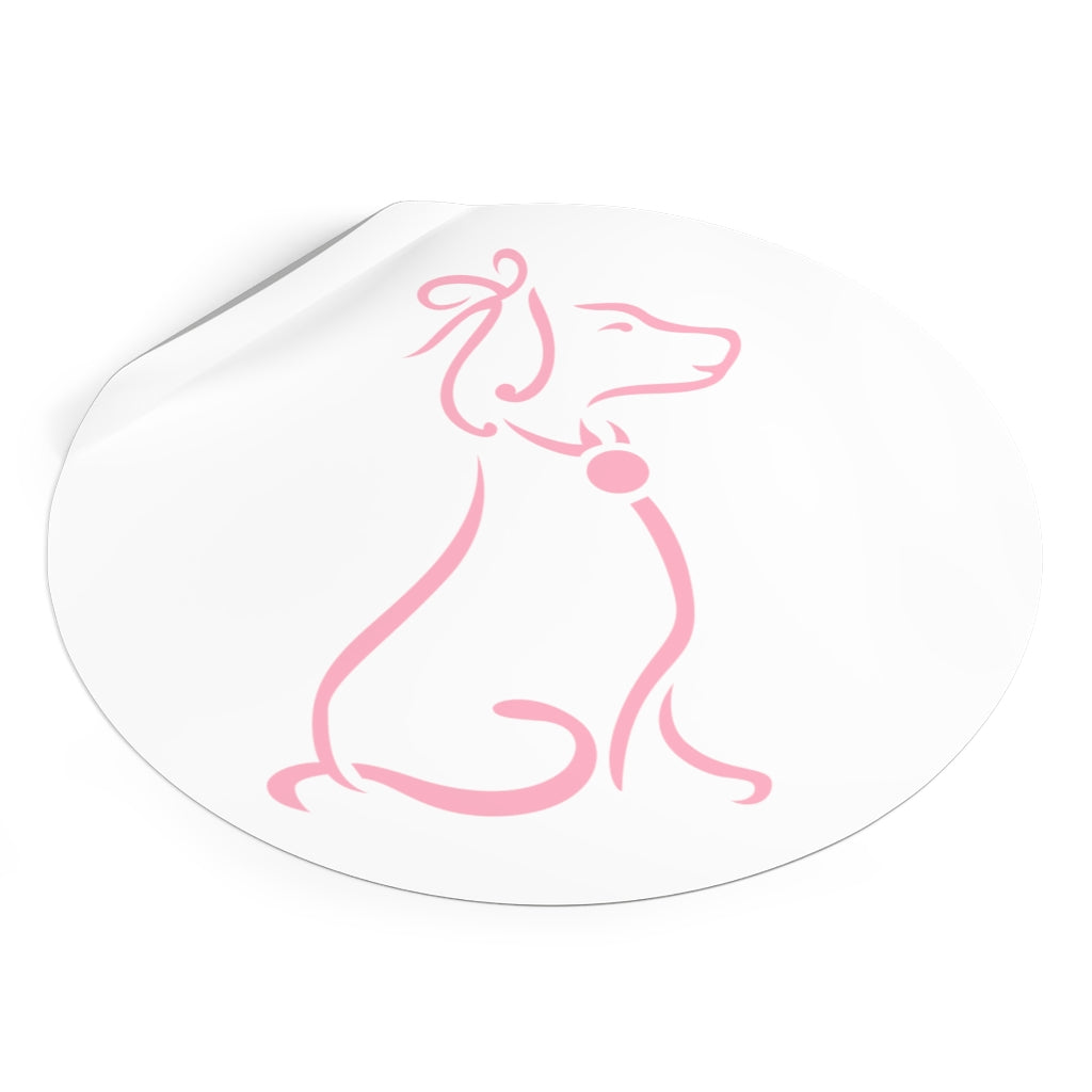 Pink Poochie Diva Icon On Round Vinyl Stickers