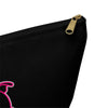 Diamond Pink Outline On Black Accessory Pouch w T-bottom