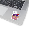 Purple Diamond Cupcake On Kiss-Cut Stickers