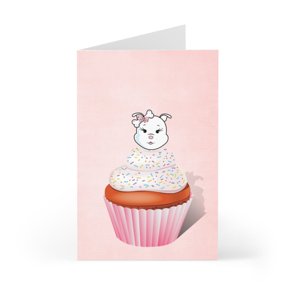 Vanilla With Sprinkles Diamond Cupcake On Greeting Cards (7 pcs)