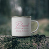 Pink Blessed Dog Mom On Enamel Camping Mug