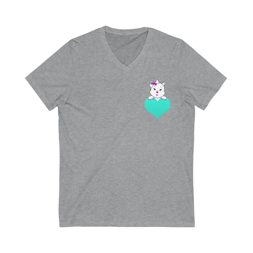 Diamond's Heart On Unisex Jersey Short Sleeve V-Neck Tee