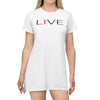 &quot;I&quot; LIVE  On White All Over Print T-Shirt Dress