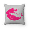 Big Pink Diamond Kiss On Spun Polyester Square Pillow