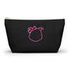 Diamond Pink Outline On Black Accessory Pouch w T-bottom