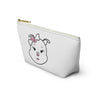 Pink Diamond On White Accessory Pouch w T-bottom