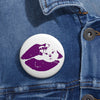 Purple Diamond on Lips Custom Pin Buttons