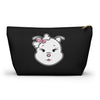 Pink Diamond On Black Accessory Pouch w T-bottom