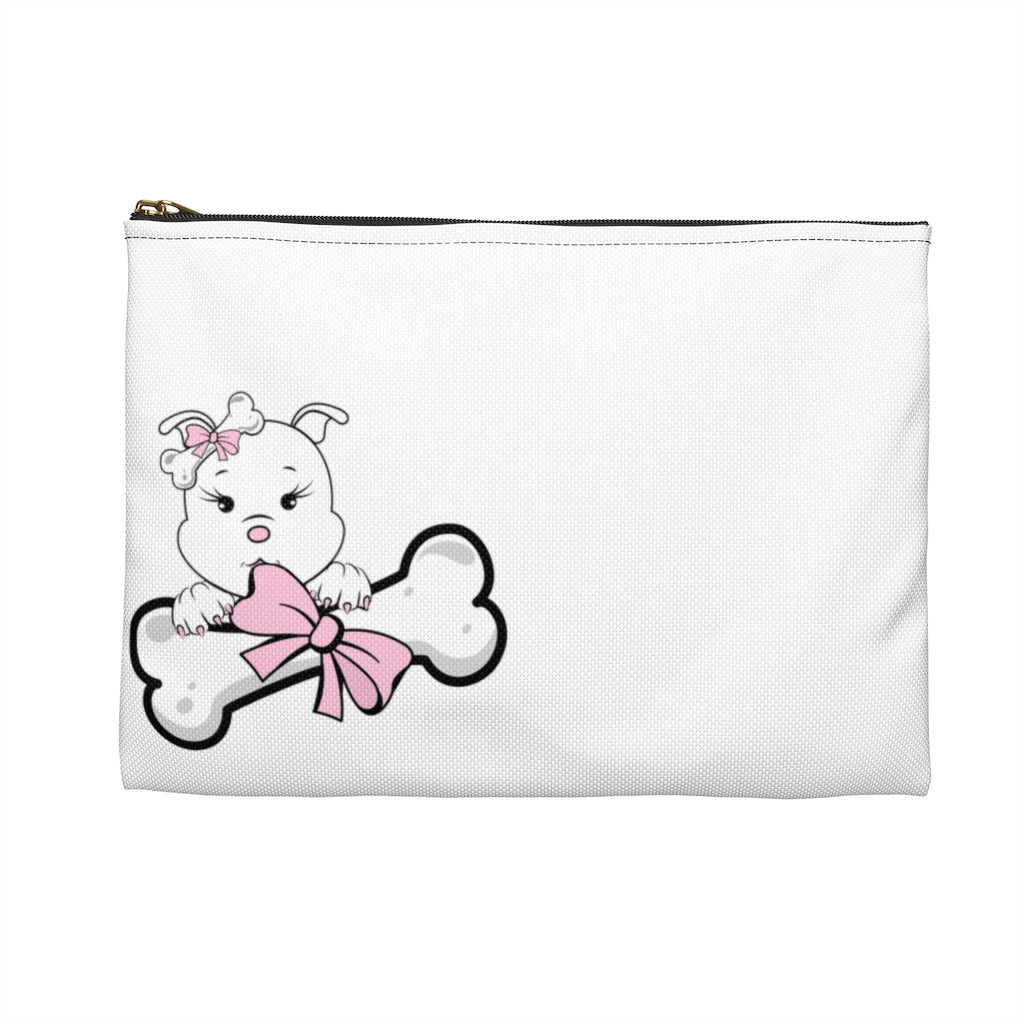 Pink Diamond With Oversized Bone On Accessory Pouch