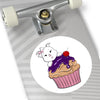 Purple Diamond Cupcake On Round Vinyl Stickers