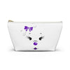 Purple Diamond Face On White Accessory Pouch w T-bottom