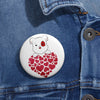 Mumbles Glitter Hearts Custom Pin Buttons