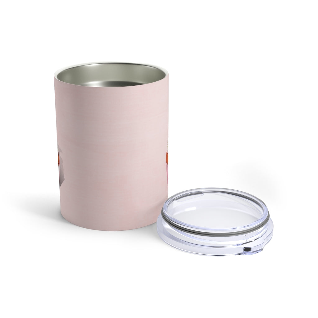 Vanilla With Sprinkles Diamond Cupcake On Pink Tumbler 10oz