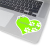 Love Poochie Diva Lime Green Heart On Kiss-Cut Stickers