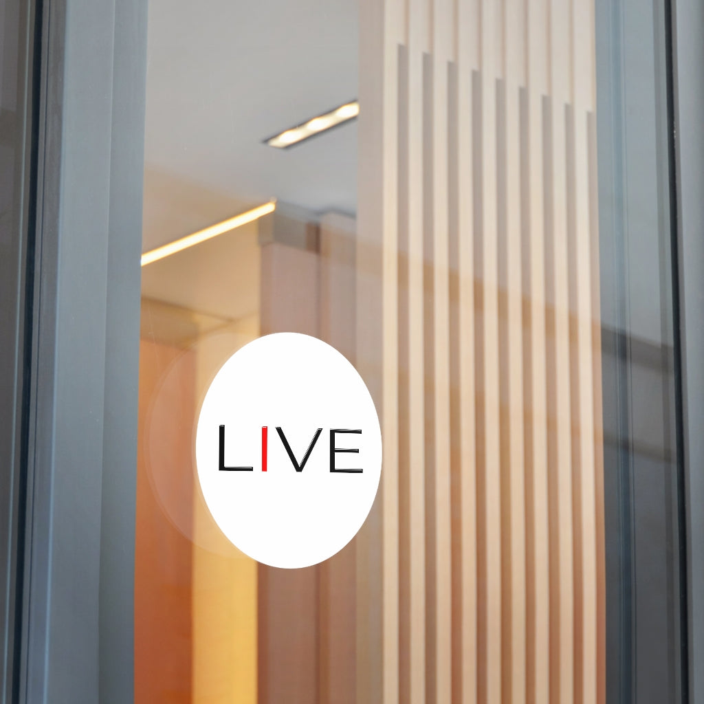 "I" LIVE On Round Vinyl Stickers