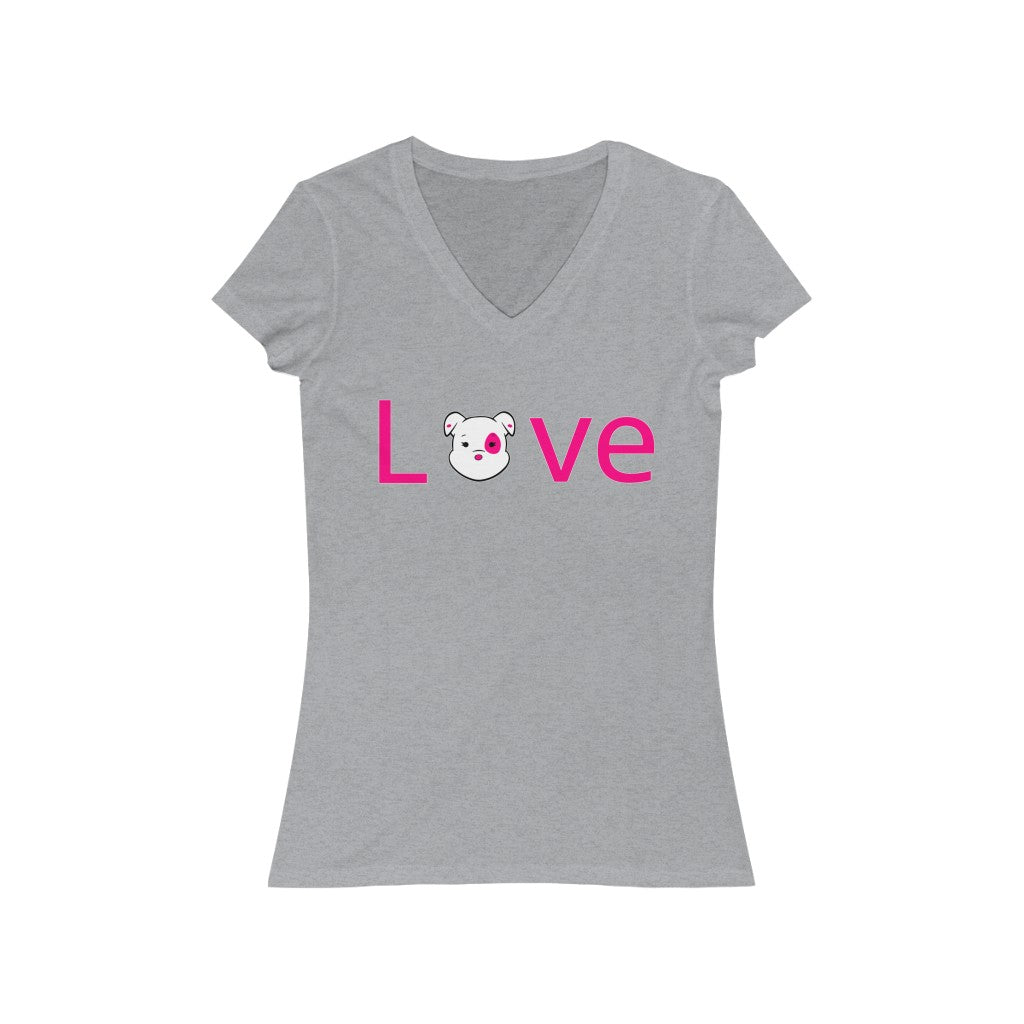 Mumbles Love On Women's Jersey Short Sleeve V-Neck Tee