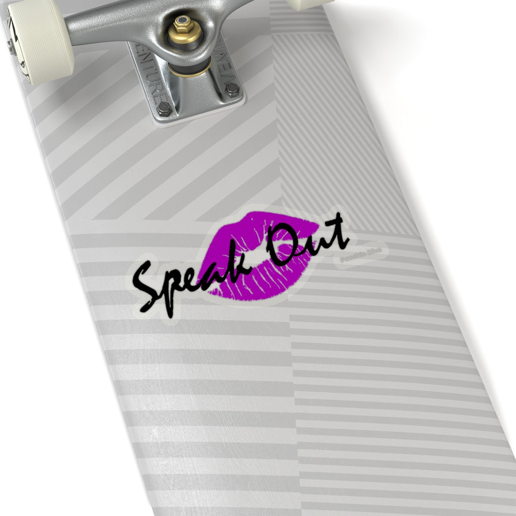 Speak Out Purple Lips Kiss-Cut Stickers