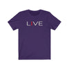 I LIVE White On Unisex Jersey Short Sleeve Tee