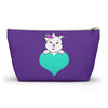 Purple Diamond On Big Heart On Purple Accessory Pouch w T-bottom