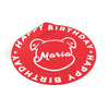 Personalize Mumble&#39;s Outline For Happy Birthday On Red Round Vinyl Stickers