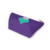 Purple Diamond On Big Heart On Purple Accessory Pouch w T-bottom