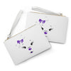 Purple Diamond Face On White Clutch Bag