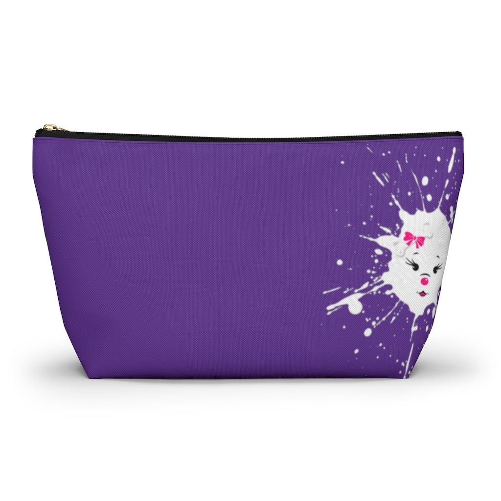 Diamond Face Splash On Purple Accessory Pouch w T-bottom