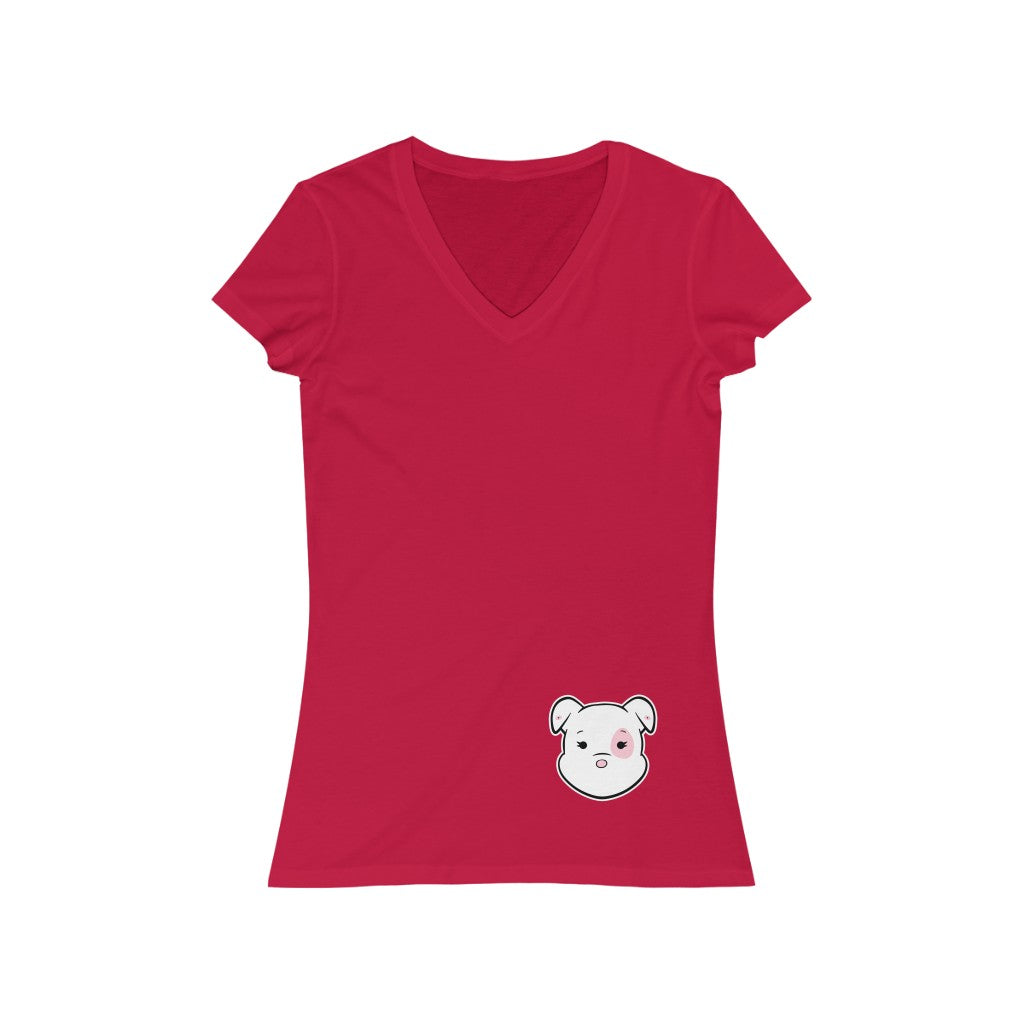Pink Mumble's On A Low Women's Jersey Short Sleeve V-Neck Tee