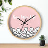 Dog Mom Life Bone Pile Pink Wall clock