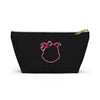 Diamond Pink Outline On Black Accessory Pouch w T-bottom