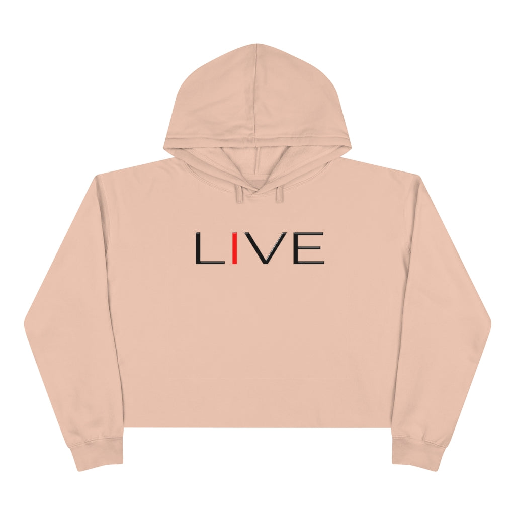 Oversized "I" LIVE On Crop Hoodie