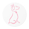 Pink Poochie Diva Icon On Round Vinyl Stickers