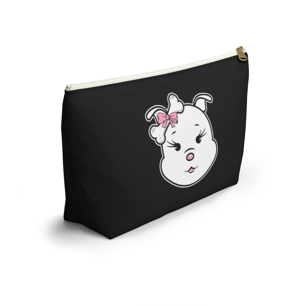 Pink Diamond On Black Accessory Pouch w T-bottom