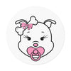 Pink Baby Diva Round Vinyl Stickers