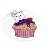 Purple Diamond Cupcake On Purple Round Vinyl Stickers