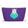 Purple Diamond On Big Heart On Purple Accessory Pouch w T-bottom