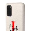 Oversized &quot;I&quot; Cursive LIVE On White Biodegradable Case