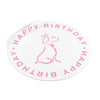 Pink Poochie Diva&#39;s Happy Birthday On White Round Vinyl Stickers