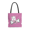 Pink Diamond With Oversized Bone On Pink Tote Bag