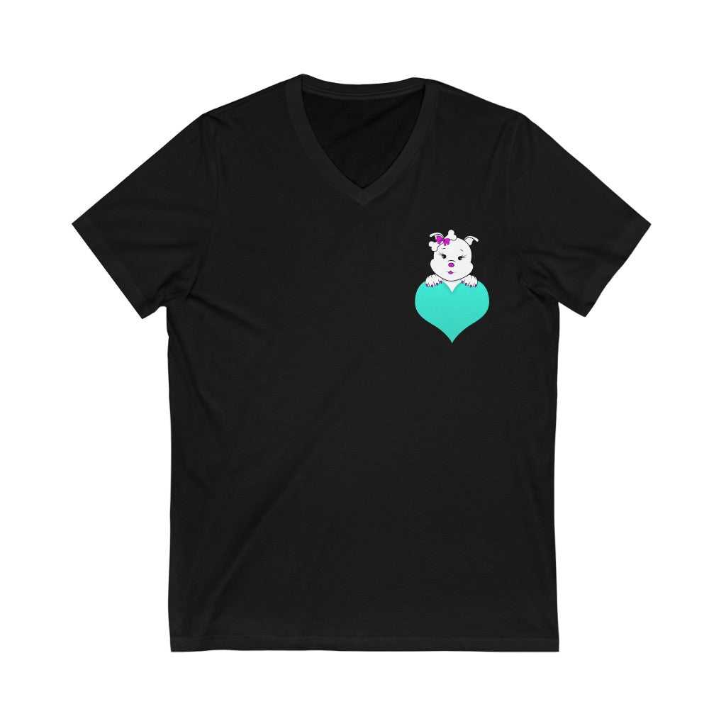Diamond's Heart On Unisex Jersey Short Sleeve V-Neck Tee