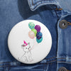 Diamond Holding Birthday Balloons On Custom Pin Buttons