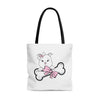 Pink Diamond With Oversized Bone On White Tote Bag