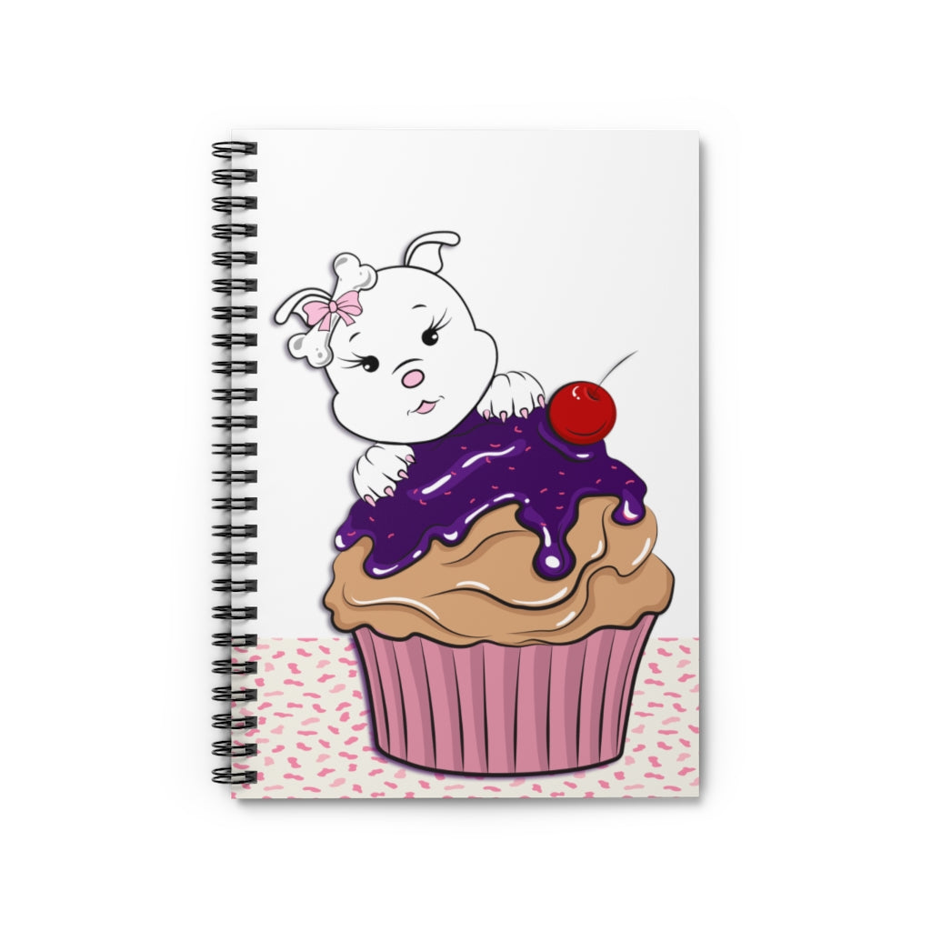 Purple Diamond Cupcake On Spiral Notebook - Ruled Line
