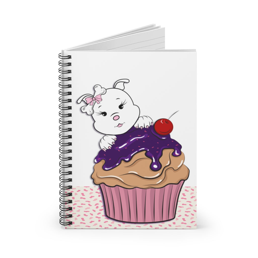 Purple Diamond Cupcake On Spiral Notebook - Ruled Line